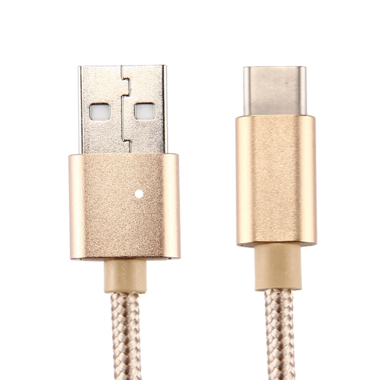 ถักพื้นผิว USB เข้ากับ USB-C / Type-C สายชาร์จซิงค์ข้อมูล, ความยาวสายเคเบิล: 2 ม., เอาต์พุต 3A