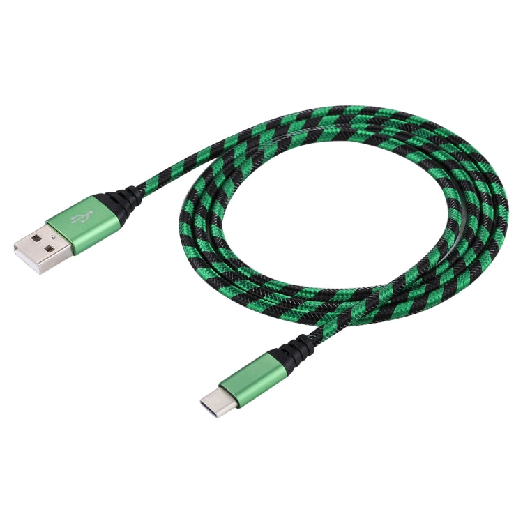 สายชาร์จซิงค์ข้อมูลแบบถักไนลอน USB เป็น USB-C / Type-C ยาว 1 ม