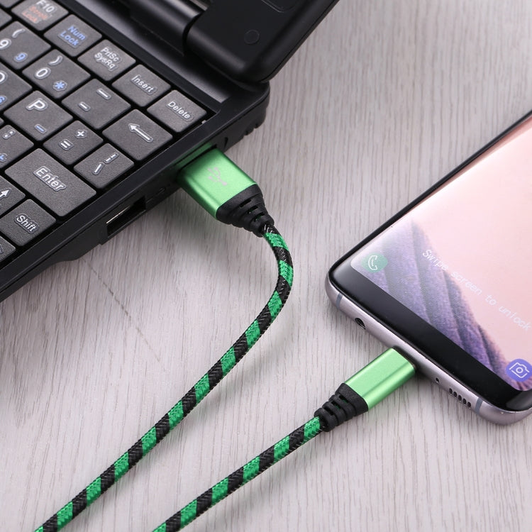 สายชาร์จซิงค์ข้อมูลแบบถักไนลอน USB เป็น USB-C / Type-C ยาว 1 ม