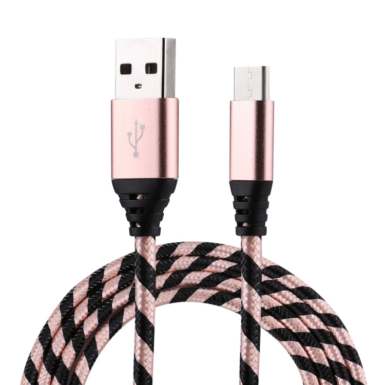 สายชาร์จซิงค์ข้อมูลแบบถักไนลอน USB เป็น USB-C / Type-C ยาว 1 ม