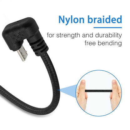 U-รูป Micro USB ชายไป USB ชายไนลอน Braid Charge Data Cable, Micro USB to USB