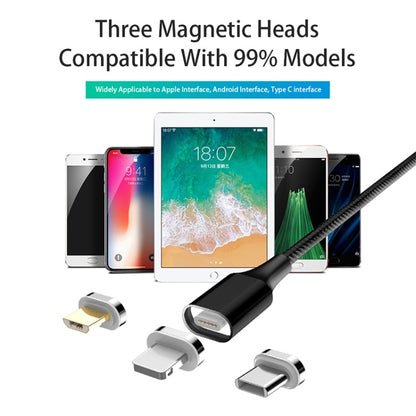 M11 3A USB to Micro USB สายเคเบิลข้อมูลแม่เหล็กแบบถักไนลอน ความยาวสายเคเบิล: 1 ม, Micro USB