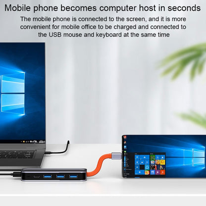 ROCK RT16 5 In 1 Type-C / USB-C เป็น HDMI + 4 USB 3.0 มัลติฟังก์ชั่น Docking Station HUB Converter แท่นขยาย, RT16
