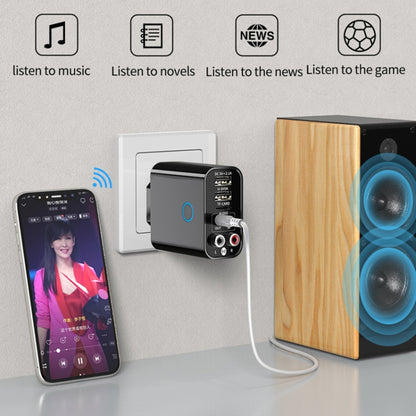 K16 2 in 1 3.5 มม. AUX + RAC ปลั๊กเอาต์พุตคู่ Bluetooth 5.0 เครื่องส่งสัญญาณเสียงพร้อมรีโมทคอนโทรล, ปลั๊ก EU, EU Plug