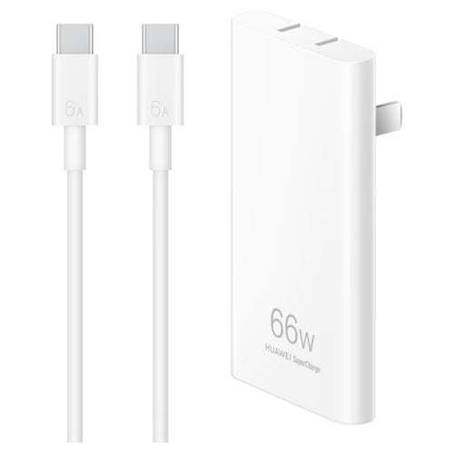 Original Huawei 66W GaN Ultra-thin Travel Charger Power Adapter พร้อมสายเคเบิล Type-C / USB-C