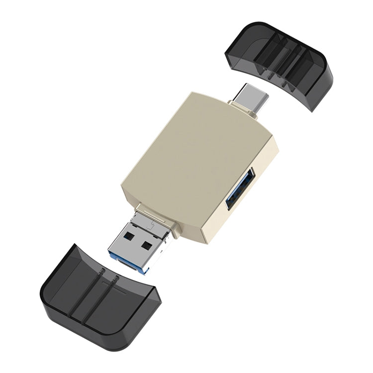 3 in 1 USB-C / Type-C เป็น USB + อะแดปเตอร์ Micro USB OTG TF / SD Card Card Reader, Micro USB