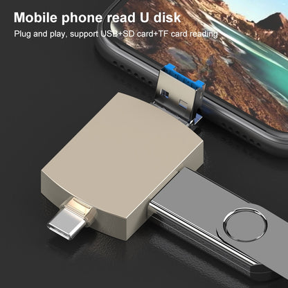 3 in 1 USB-C / Type-C เป็น USB + อะแดปเตอร์ Micro USB OTG TF / SD Card Card Reader, Micro USB