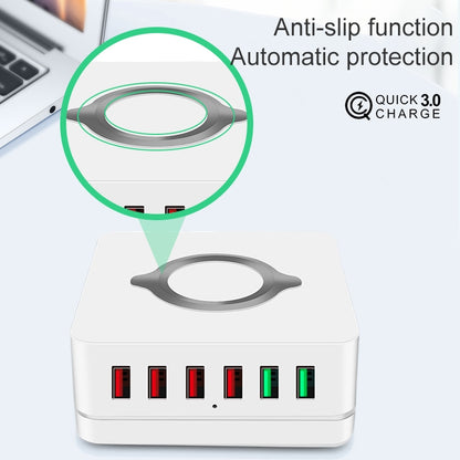 E6 7 In 1 สถานีชาร์จไร้สายมัลติฟังก์ชั่น USB ที่วางซ็อกเก็ตอัจฉริยะขาตั้ง