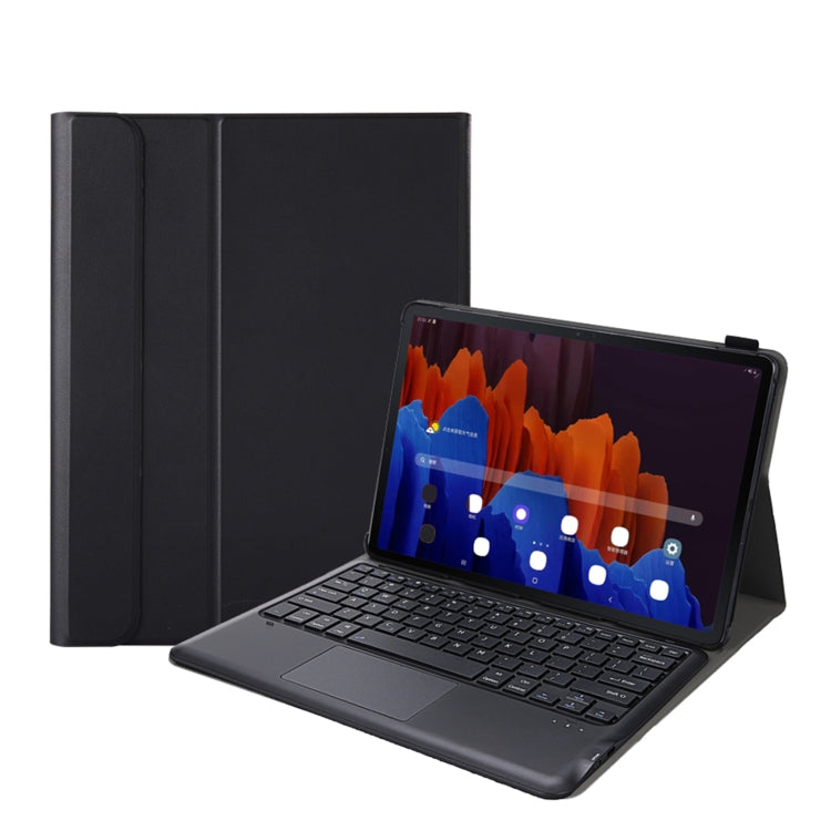 A970-A เคสแท็บเล็ตหนังคีย์บอร์ด Bluetooth แบบแยกส่วนได้สำหรับ Samsung Galaxy Tab S7 / S7 FE T730 / S7+ T970 / T975 พร้อมทัชแพดและที่วาง