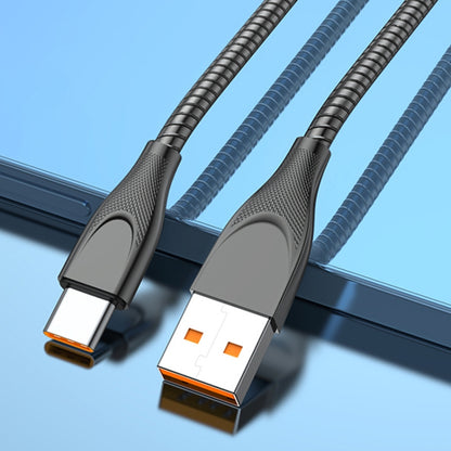 ADC009 USB เป็น USB-C / Type-C ท่อโลหะผสมสังกะสีสายชาร์จข้อมูลได้อย่างรวดเร็ว, ความยาวสายเคเบิล: 1 ม., USB to USB-C / Type-C