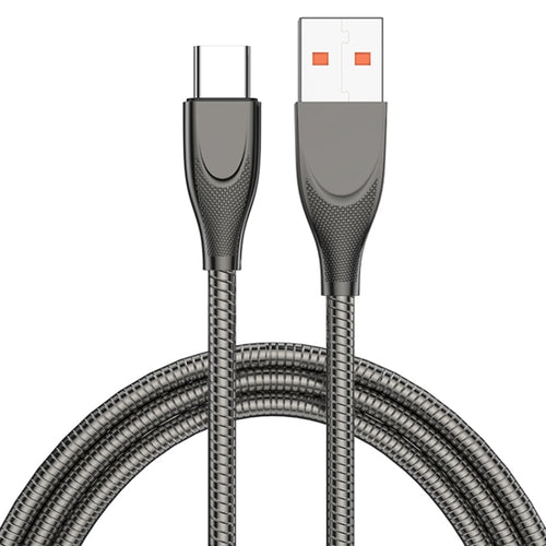 ADC009 USB เป็น USB-C / Type-C ท่อโลหะผสมสังกะสีสายชาร์จข้อมูลได้อย่างรวดเร็ว, ความยาวสายเคเบิล: 1 ม., USB to USB-C / Type-C