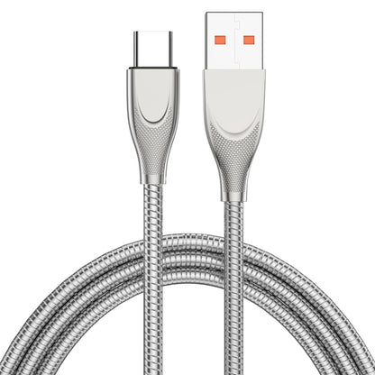 ADC009 USB เป็น USB-C / Type-C ท่อโลหะผสมสังกะสีสายชาร์จข้อมูลได้อย่างรวดเร็ว, ความยาวสายเคเบิล: 1 ม., USB to USB-C / Type-C