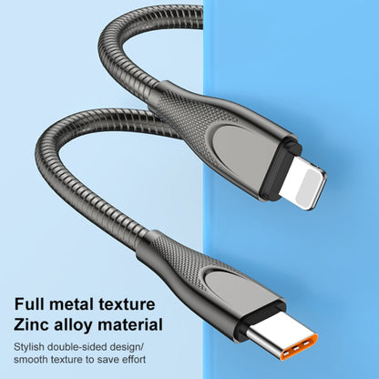 ADC009 USB เป็น USB-C / Type-C ท่อโลหะผสมสังกะสีสายชาร์จข้อมูลได้อย่างรวดเร็ว, ความยาวสายเคเบิล: 1 ม., USB to USB-C / Type-C