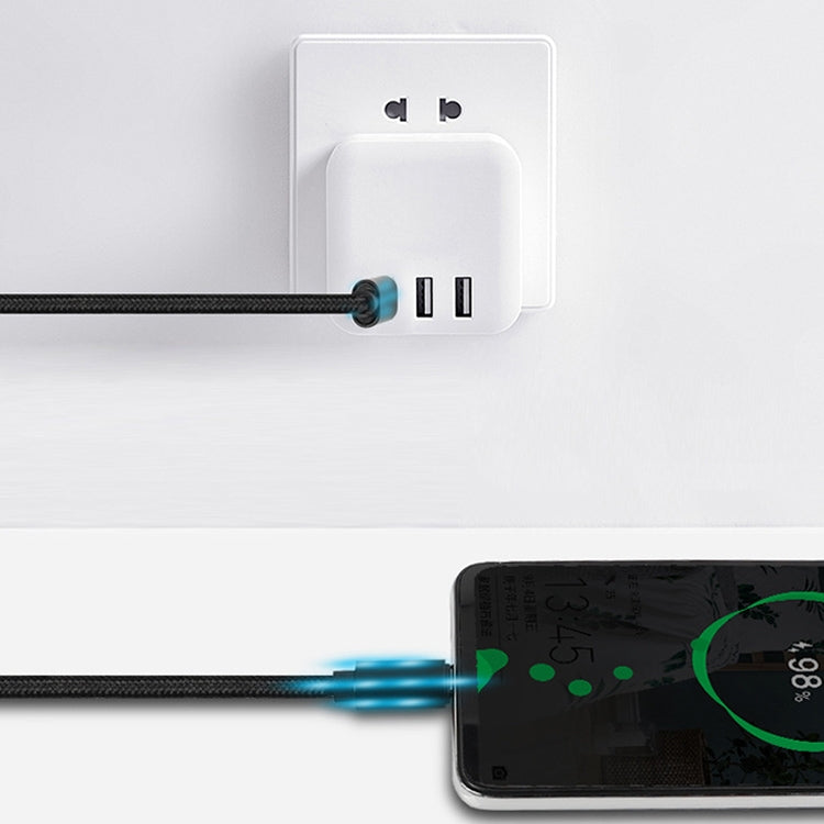 60W PD USB-C / Type-C ชายกับ USB-C / Type-C สายเคเบิลข้อมูลแบบถักชาย, ความยาวสายเคเบิล: 1 ม.