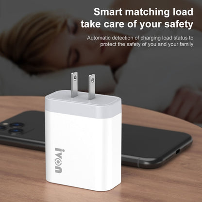 IVON AD37 5A QC 3.0 อุปกรณ์ชาร์จสำหรับเดินทางพอร์ต USB สามพอร์ต, ปลั๊ก US, AD37