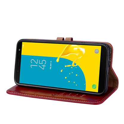 ซองหนังพลิกแนวนอนเนื้อน้ำมันขี้ผึ้งสไตล์ธุรกิจสำหรับ Galaxy J6 (เวอร์ชันสหภาพยุโรป) (2018) พร้อมตัวยึดและช่องเสียบการ์ดและกระเป๋าสตางค์, For Galaxy J6 (EU Version) (2018)