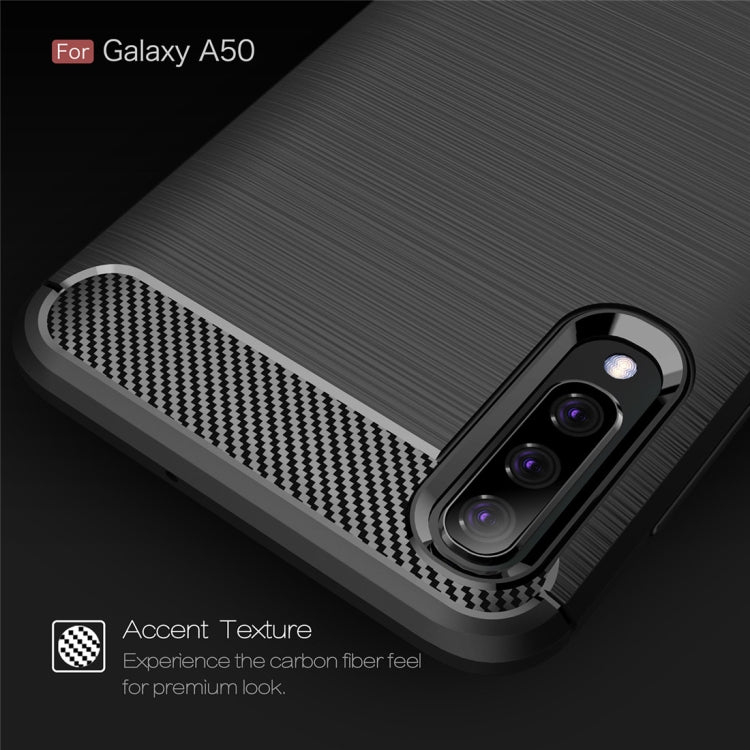 เคส TPU คาร์บอนไฟเบอร์เนื้อแปรงสำหรับ Galaxy A50, For Galaxy A50