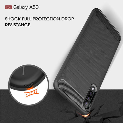 เคส TPU คาร์บอนไฟเบอร์เนื้อแปรงสำหรับ Galaxy A50, For Galaxy A50