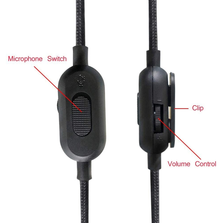 ZS0159 สำหรับ Logitech G433 / G233 / G Pro / G Pro X 3.5 มม. ชุดหูฟังสำหรับเล่นเกมชาย - ชายสายสัญญาณเสียงพร้อมสายควบคุมความยาวสายเคเบิล: 2 ม.