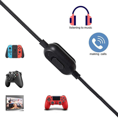 ZS0159 สำหรับ Logitech G433 / G233 / G Pro / G Pro X 3.5 มม. ชุดหูฟังสำหรับเล่นเกมชาย - ชายสายสัญญาณเสียงพร้อมสายควบคุมความยาวสายเคเบิล: 2 ม.