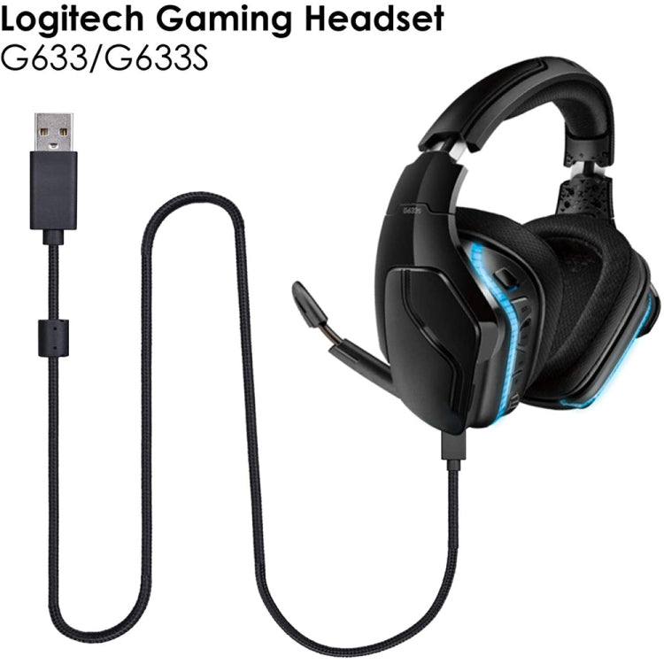 ZS0155 สำหรับ Logitech G633 / G633s USB ชุดหูฟังสายสัญญาณเสียงรองรับการโทร / ชุดหูฟังแสงความยาวสายเคเบิล: 2 ม., For Logitech G633 2m