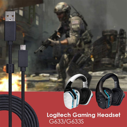 ZS0155 สำหรับ Logitech G633 / G633s USB ชุดหูฟังสายสัญญาณเสียงรองรับการโทร / ชุดหูฟังแสงความยาวสายเคเบิล: 2 ม., For Logitech G633 2m