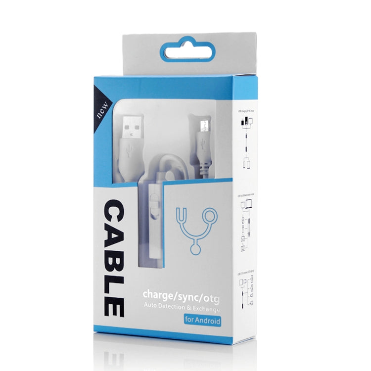 OTG-Y-03 USB 2.0 ชายกับไมโคร USB ชาย + หญิง USB OTG สายชาร์จข้อมูลสำหรับโทรศัพท์ Android / แท็บเล็ตที่มีฟังก์ชั่น OTG พร้อมสวิตช์ความยาว: 1.1 ม., with Switch Length: 1.1m