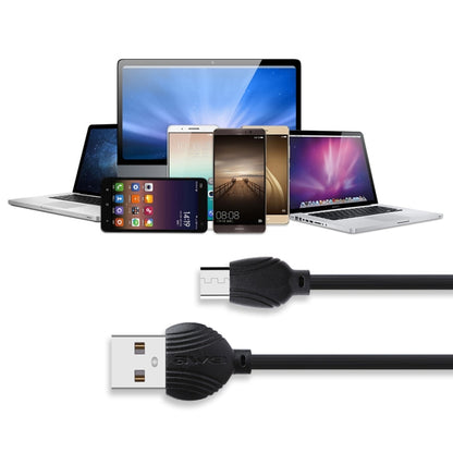 awei CL-61 2 in 1 2.5A การชาร์จ Micro USB + การส่งผ่านสายเคเบิลข้อมูลถักอลูมิเนียมอัลลอยด์, ความยาว: 1 ม.
