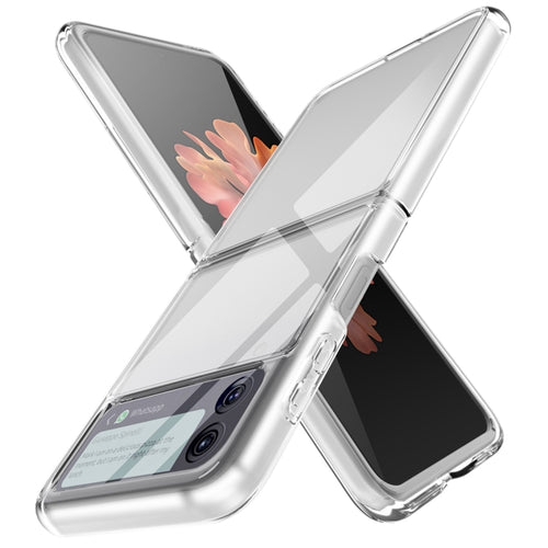 สำหรับ Samsung Galaxy Z Flip4 รวมทุกอย่าง PC คริสตัลใส + TPU เคสโทรศัพท์กันกระแทก, For Samsung Galaxy Z Flip4