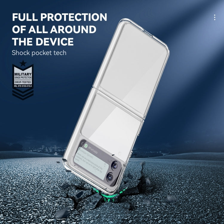 สำหรับ Samsung Galaxy Z Flip4 รวมทุกอย่าง PC คริสตัลใส + TPU เคสโทรศัพท์กันกระแทก, For Samsung Galaxy Z Flip4