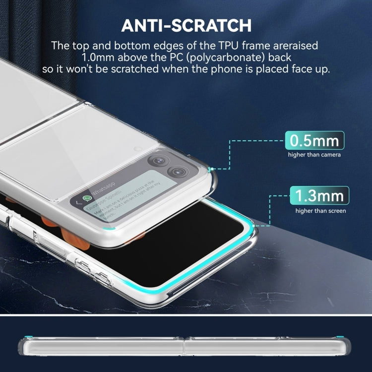 สำหรับ Samsung Galaxy Z Flip4 รวมทุกอย่าง PC คริสตัลใส + TPU เคสโทรศัพท์กันกระแทก, For Samsung Galaxy Z Flip4