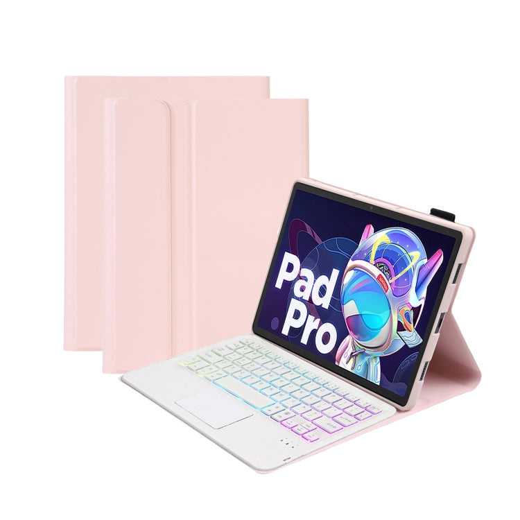 AM20-AS Lambskin Texture บลูทูธคีย์บอร์ดสัมผัสหนังกรณีแท็บเล็ตสำหรับ Lenovo Xiaoxin Pad 2022 10.6 นิ้ว/Tab M10 Plus 10.6 3rd Gen 2022, with Touch/Backlight, with Touch / Backlight