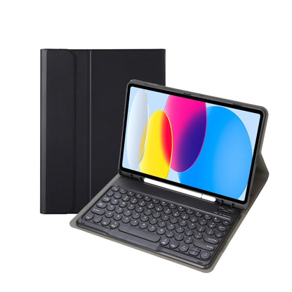 สำหรับ iPad 10th Gen 10.9 2022 YA10B Lambskin Texture บลูทูธคีย์บอร์ดหนังกรณีแท็บเล็ตพร้อมช่องใส่ปากกา, YA10B