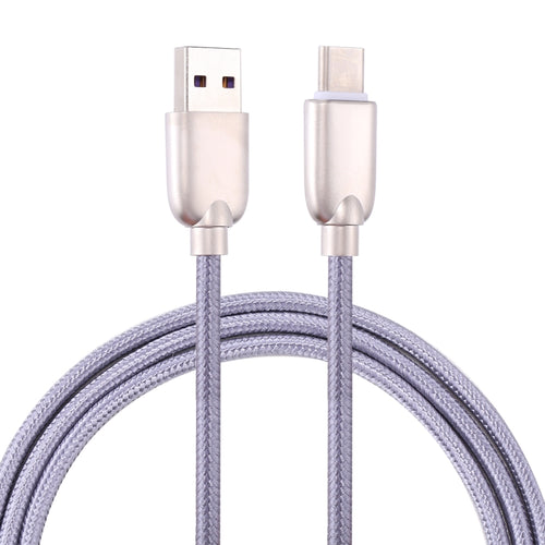 สายไฟ 1 ม. 5A ทอ USB-C / Type-C ถึง USB 2.0 Data Sync สายชาร์จด่วน