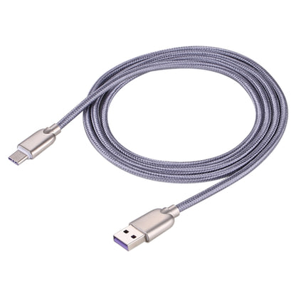 สายไฟ 1 ม. 5A ทอ USB-C / Type-C ถึง USB 2.0 Data Sync สายชาร์จด่วน
