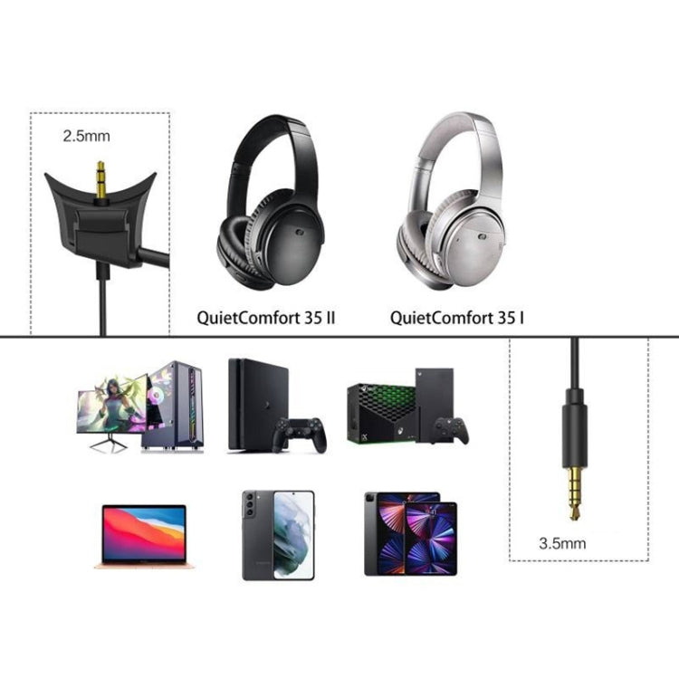 ZS0217 สายหูฟังตัดเสียงรบกวนสำหรับเล่นเกมสำหรับ BOSE QC35I / QC35II