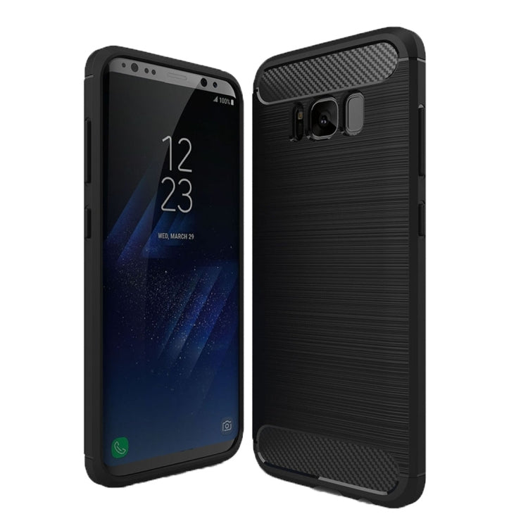 สำหรับ Galaxy S8 Brushed Carbon Fiber Texture กันกระแทกเคสฝาครอบป้องกัน TPU, For Galaxy S8, For Samsung Galaxy S8