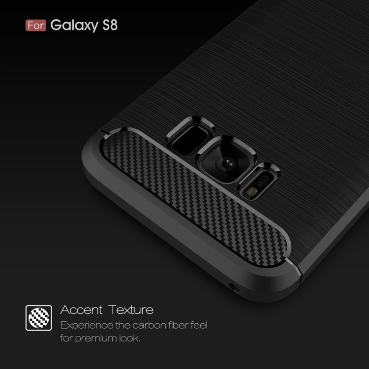 สำหรับ Galaxy S8 Brushed Carbon Fiber Texture กันกระแทกเคสฝาครอบป้องกัน TPU, For Galaxy S8, For Samsung Galaxy S8