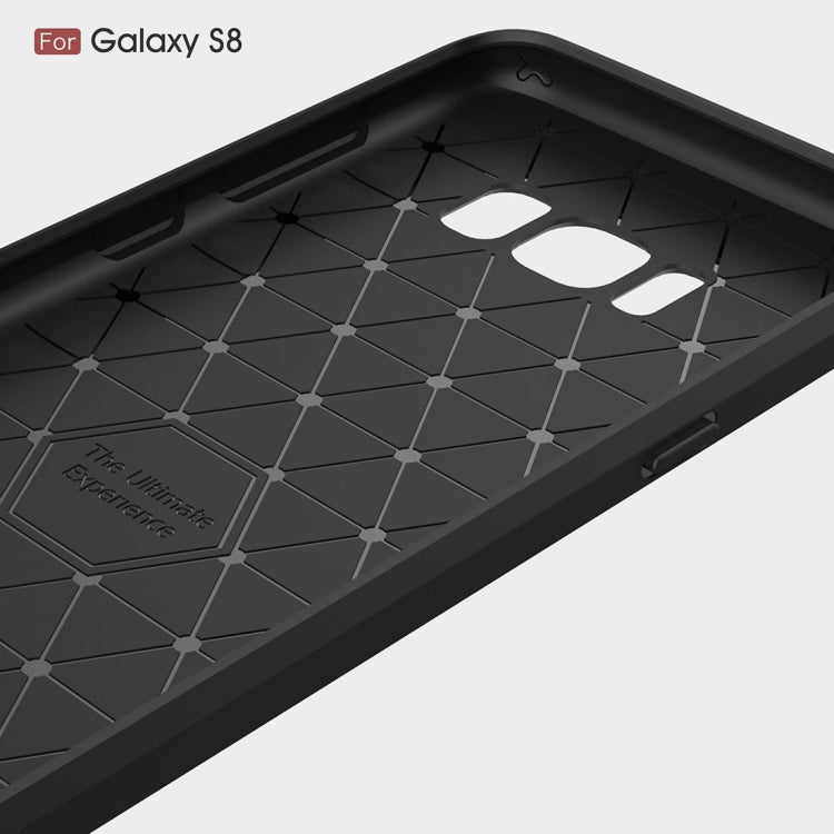 สำหรับ Galaxy S8 Brushed Carbon Fiber Texture กันกระแทกเคสฝาครอบป้องกัน TPU, For Galaxy S8, For Samsung Galaxy S8