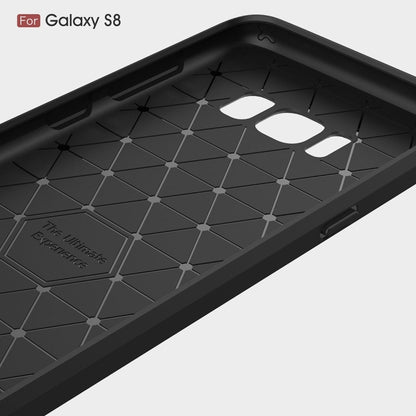 สำหรับ Galaxy S8 Brushed Carbon Fiber Texture กันกระแทกเคสฝาครอบป้องกัน TPU, For Galaxy S8, For Samsung Galaxy S8