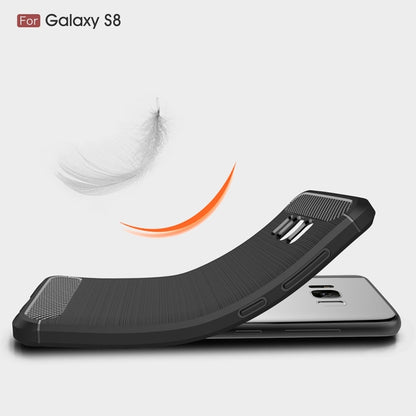 สำหรับ Galaxy S8 Brushed Carbon Fiber Texture กันกระแทกเคสฝาครอบป้องกัน TPU, For Galaxy S8, For Samsung Galaxy S8