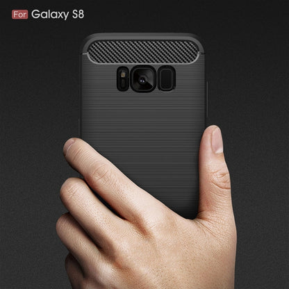 สำหรับ Galaxy S8 Brushed Carbon Fiber Texture กันกระแทกเคสฝาครอบป้องกัน TPU, For Galaxy S8, For Samsung Galaxy S8