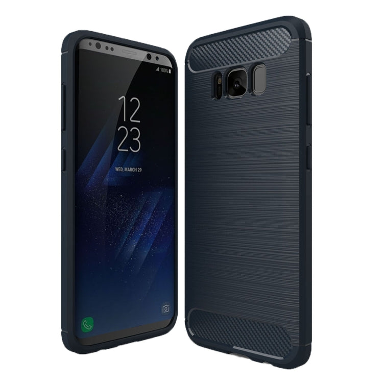สำหรับ Galaxy S8 Brushed Carbon Fiber Texture กันกระแทกเคสฝาครอบป้องกัน TPU, For Galaxy S8, For Samsung Galaxy S8