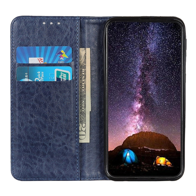 ซองหนังพลิกแนวนอนเนื้อม้าบ้าย้อนยุคแม่เหล็กสำหรับ Galaxy A70 พร้อมตัวยึดและช่องเสียบการ์ดและกรอบรูป, For Galaxy A70