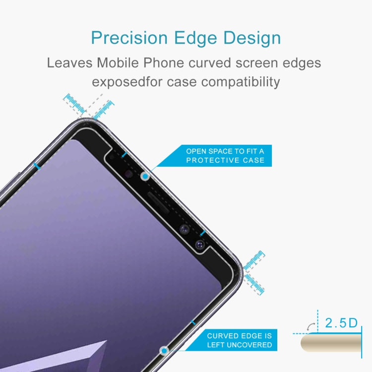 สำหรับ Galaxy A8 (2018) 0.26mm 9H ความแข็งพื้นผิว 2.5D ขอบโค้งกระจกนิรภัยป้องกันหน้าจอ, For Galaxy A8 (2018)