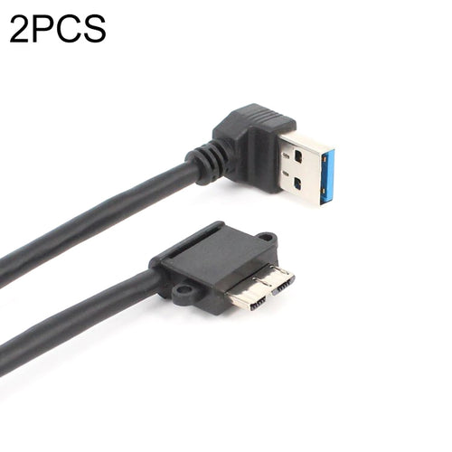 2 PCS USB 3.0 ข้อศอกด้านบนชายกับ Micro USB 3.0 ข้อศอกสายชาร์จข้อมูล, ความยาวสายเคเบิล: 27 ซม., Upper Elbow
