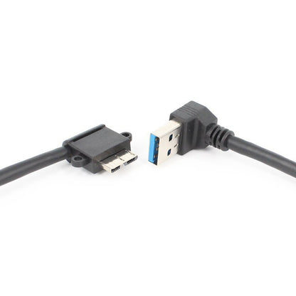 2 PCS USB 3.0 ข้อศอกด้านบนชายกับ Micro USB 3.0 ข้อศอกสายชาร์จข้อมูล, ความยาวสายเคเบิล: 27 ซม., Upper Elbow