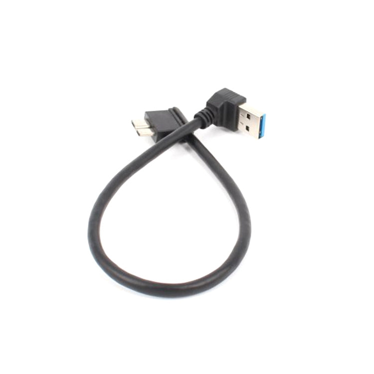 2 PCS USB 3.0 ข้อศอกด้านบนชายกับ Micro USB 3.0 ข้อศอกสายชาร์จข้อมูล, ความยาวสายเคเบิล: 27 ซม., Upper Elbow