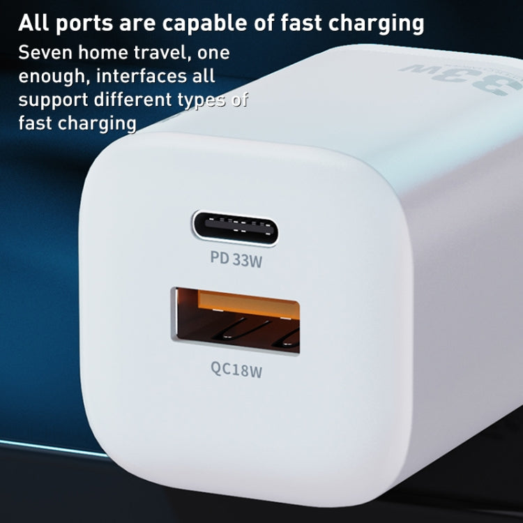 WK WP-U140 33W Power Series USB+USB-C/Type-C Fast Charger, ข้อมูลจำเพาะ: ปลั๊ก US, 33W US Plug