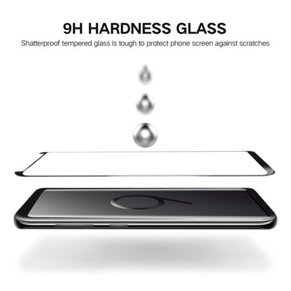 สำหรับ Galaxy S9 0.33 มิลลิเมตร 9 H ความแข็งพื้นผิว 3D ขอบโค้งป้องกันรอยขีดข่วนไม่เต็มหน้าจอ HD เต็มกาวป้องกันหน้าจอแก้ว, For Galaxy S9 Fully Adhesive